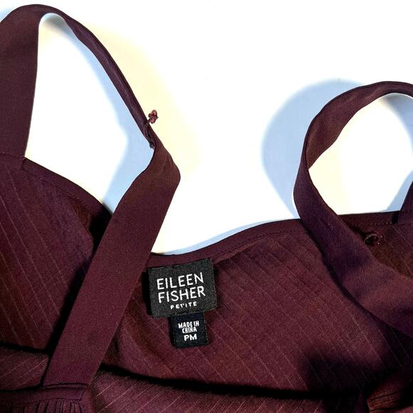 Eileen Fisher petite women’s plum eggplant silk 2 coordinated piece set jacket - Picture 8 of 10